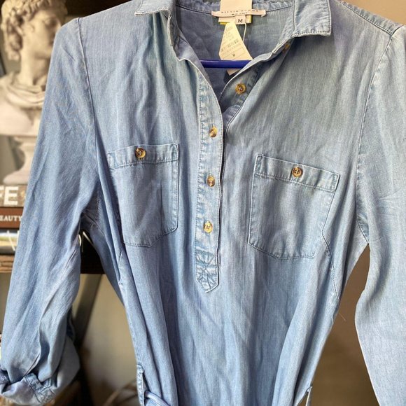 Alexia Admor Belted Chambray Denim Shirt Dress - Picture 7 of 8